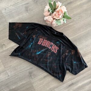 MLB Arizona Diamondbacks Black Bleach Cropped Top